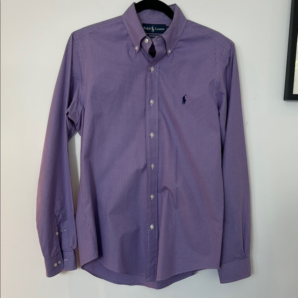 Ralph Lauren Men's Purple Button Down Shirt 15 34/35